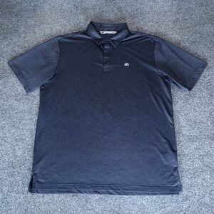 Travis‎ Mathew Golf Polo Shirt Mens XL Gray Checkered Stretch Casual Athletic